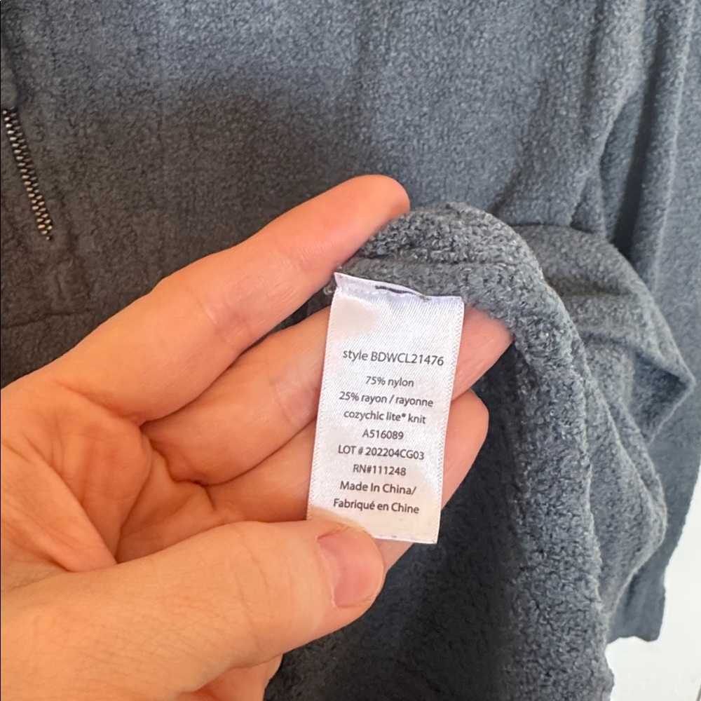 Barefoot Dreams Cozy Half-Zip Pullover Tunic - Charcoal small - Picture 7 of 8